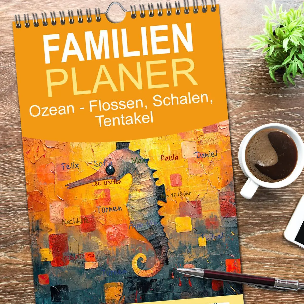 Bild: 9783516606423 | Familienplaner 2026 - Ozean - Flossen, Schalen, Tentakel mit 5...