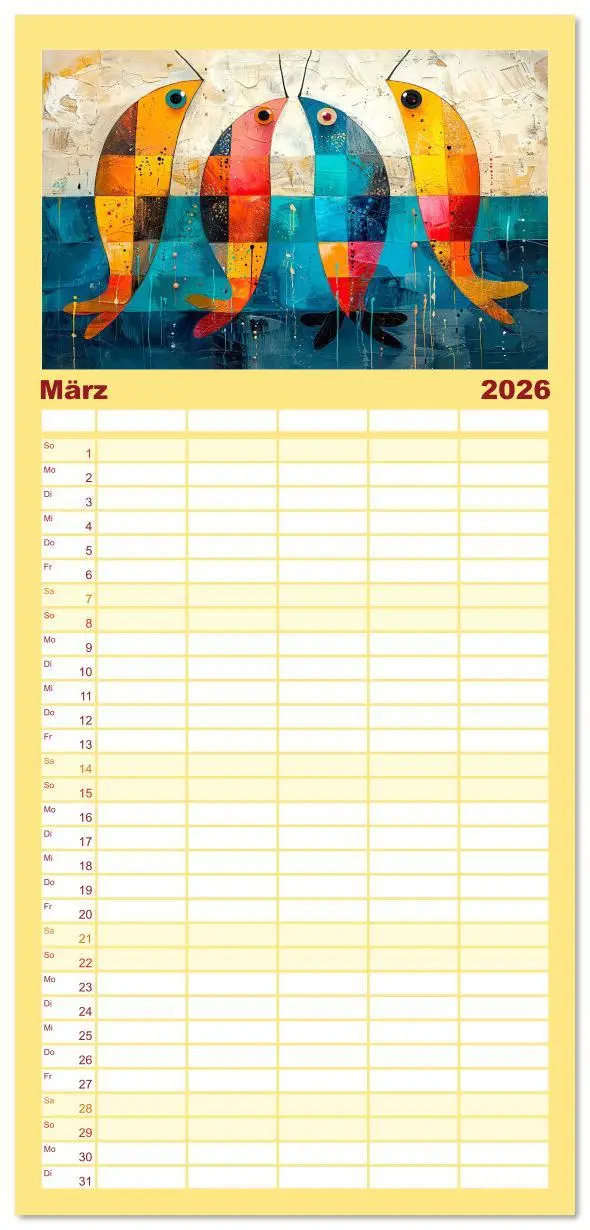 Bild: 9783516606423 | Familienplaner 2026 - Ozean - Flossen, Schalen, Tentakel mit 5...