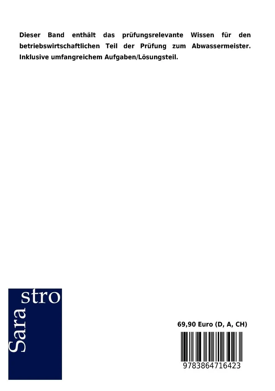 Rückseite: 9783864716423 | Abwassermeister - Das prüfungsrelevante Wissen | Teil 1 | Gmbh | Buch