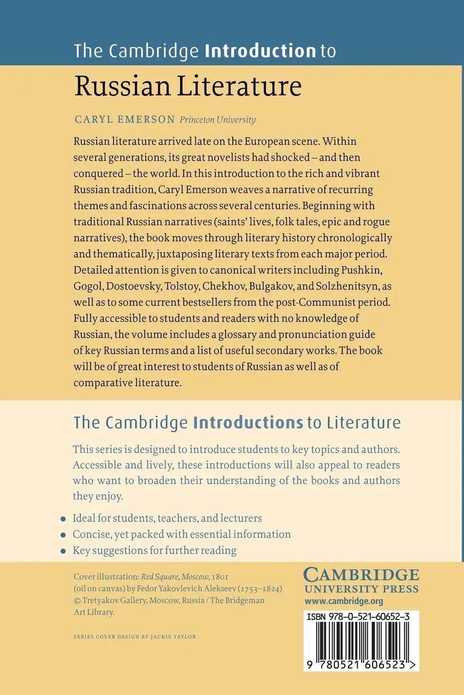Rückseite: 9780521606523 | The Cambridge Introduction to Russian Literature | Caryl Emerson