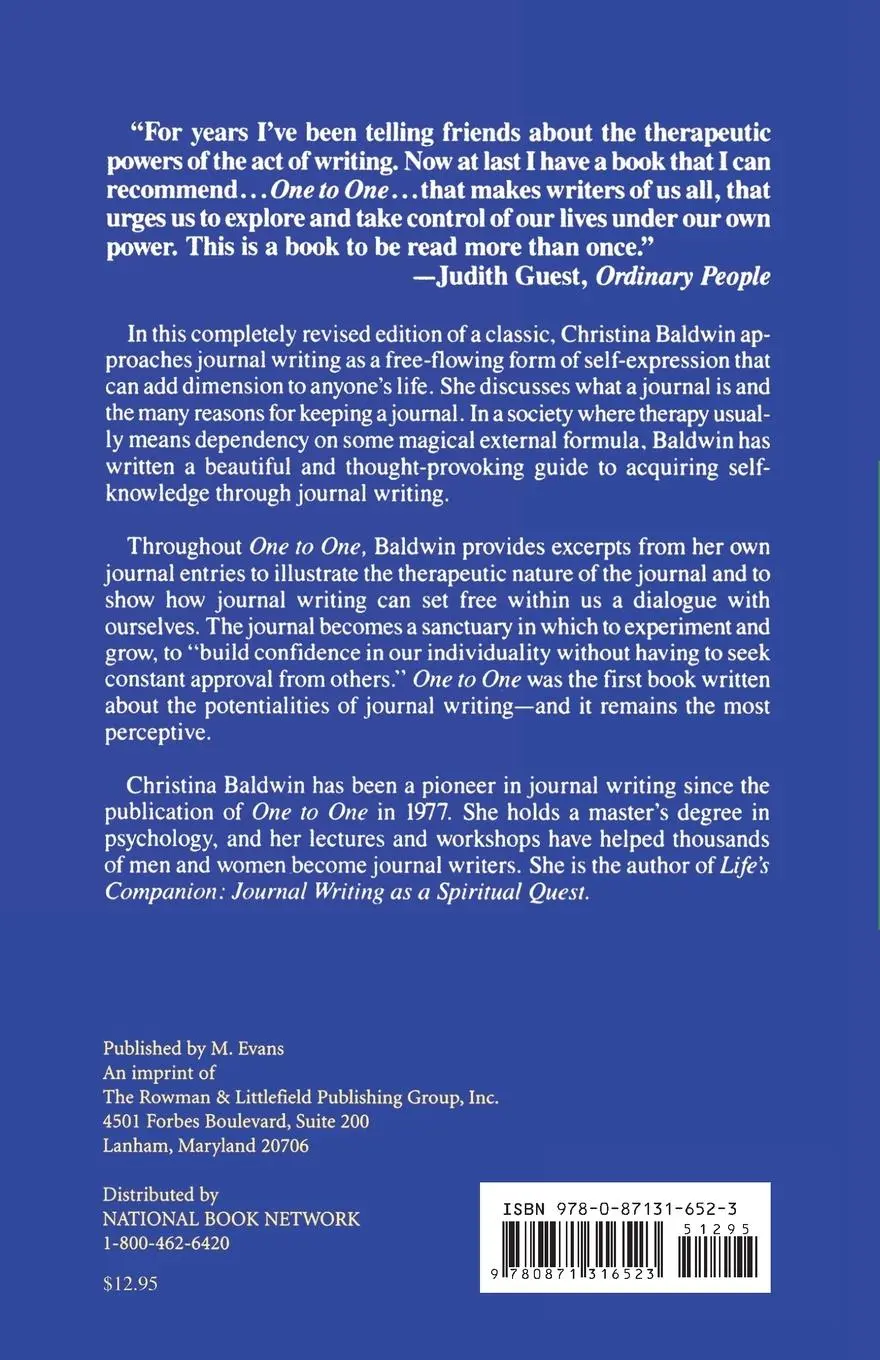 Rückseite: 9780871316523 | One to One | Self-Understanding Through Journal Writing | Baldwin