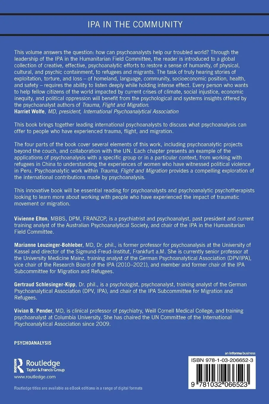 Rückseite: 9781032066523 | Trauma, Flight and Migration | Psychoanalytic Perspectives | Buch