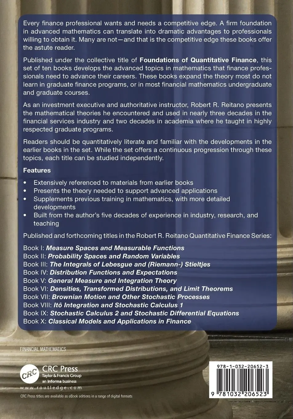 Rückseite: 9781032206523 | Foundations of Quantitative Finance Book IV | Robert R. Reitano | Buch