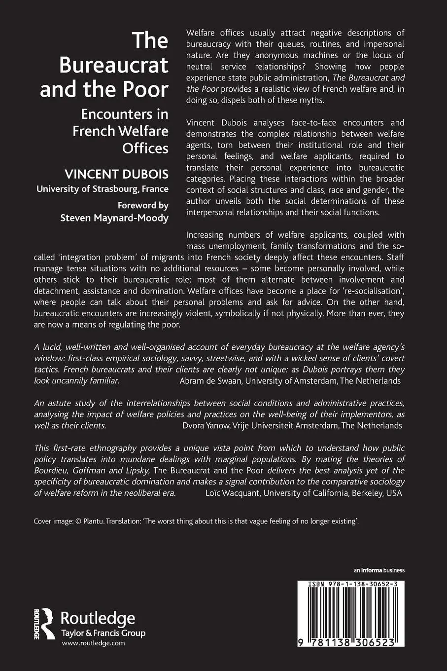 Rückseite: 9781138306523 | The Bureaucrat and the Poor | Encounters in French Welfare Offices