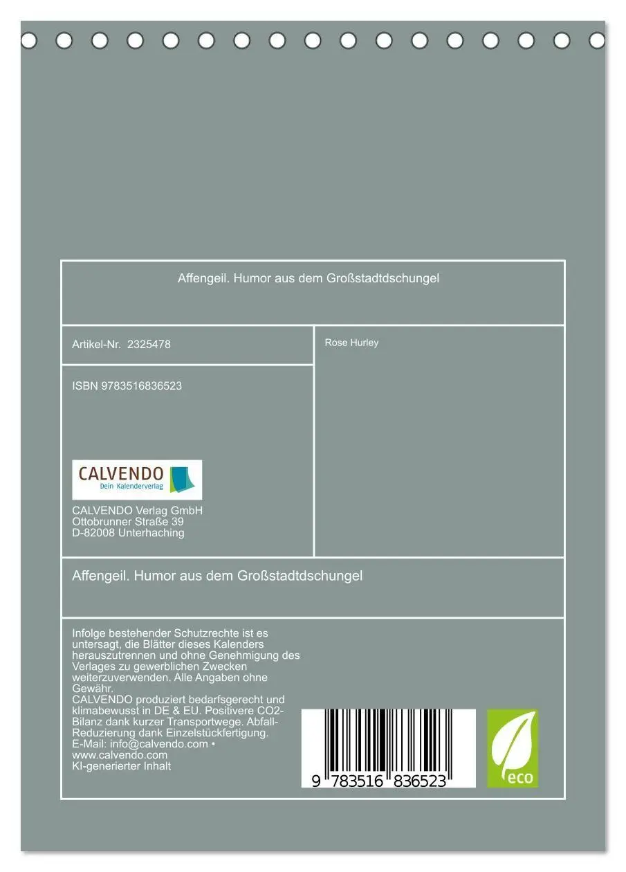 Bild: 9783516836523 | Affengeil. Humor aus dem Großstadtdschungel (Tischkalender 2027 DIN...