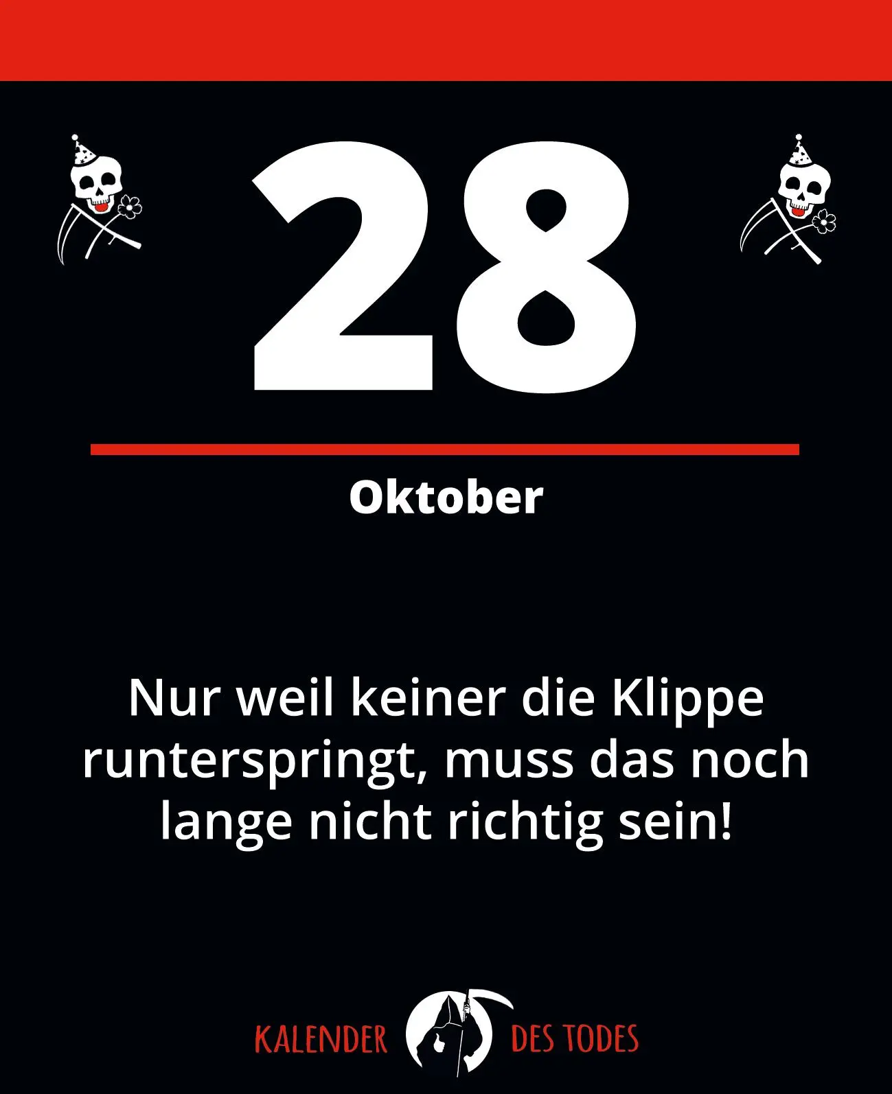 Bild: 9783947106523 | Der schwarze Kalender | 366 Sprüche für ein sensenscharfes Jahr | Tod