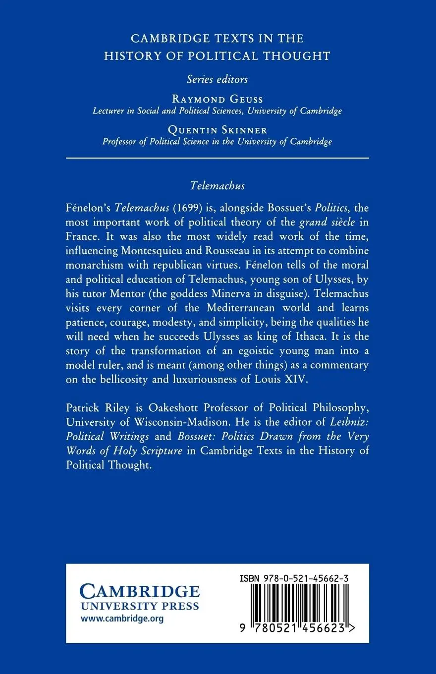 Rückseite: 9780521456623 | Fenelon | Telemachus | Francois De Salignac Fenelon (u. a.) | Buch