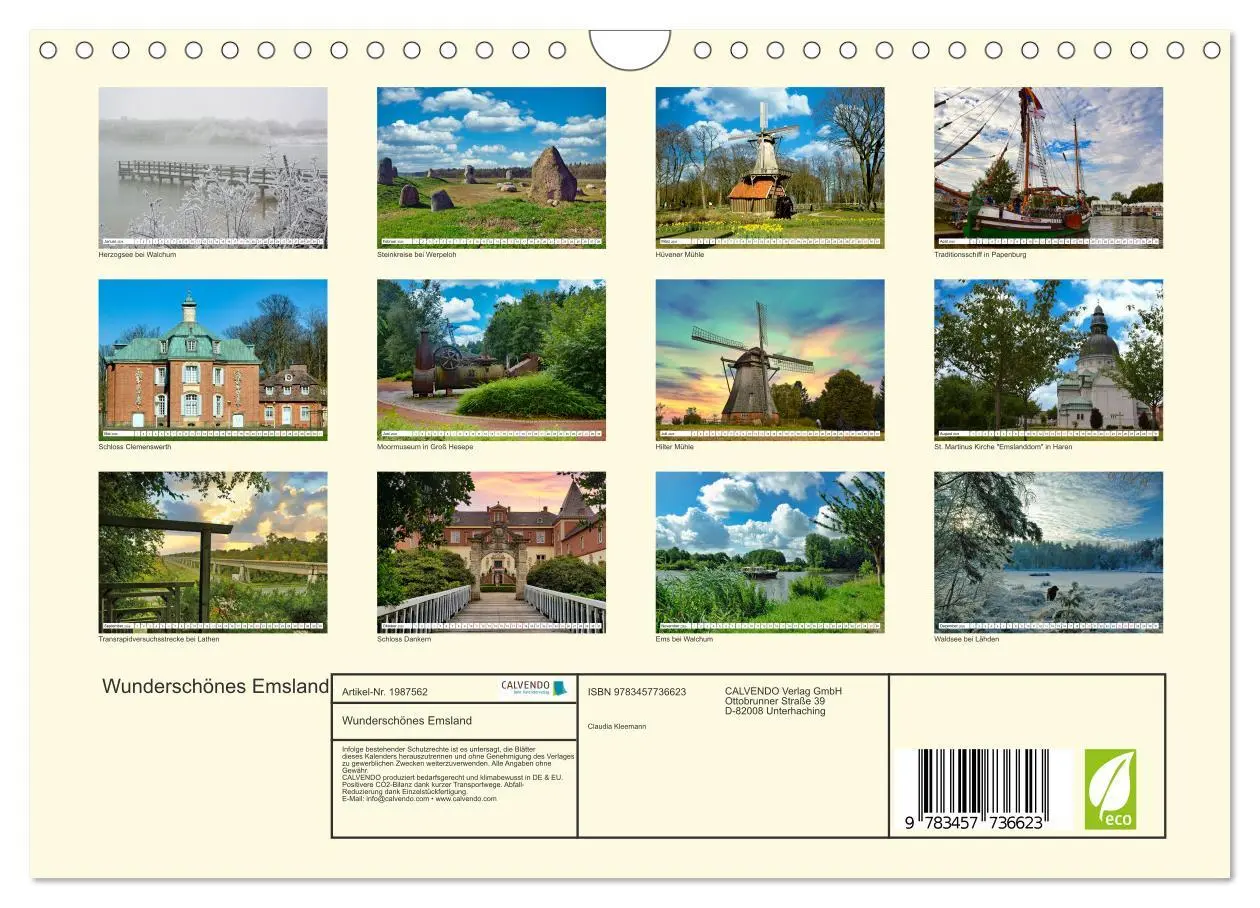 Bild: 9783457736623 | Wunderschönes Emsland (Wandkalender 2026 DIN A4 quer), CALVENDO...