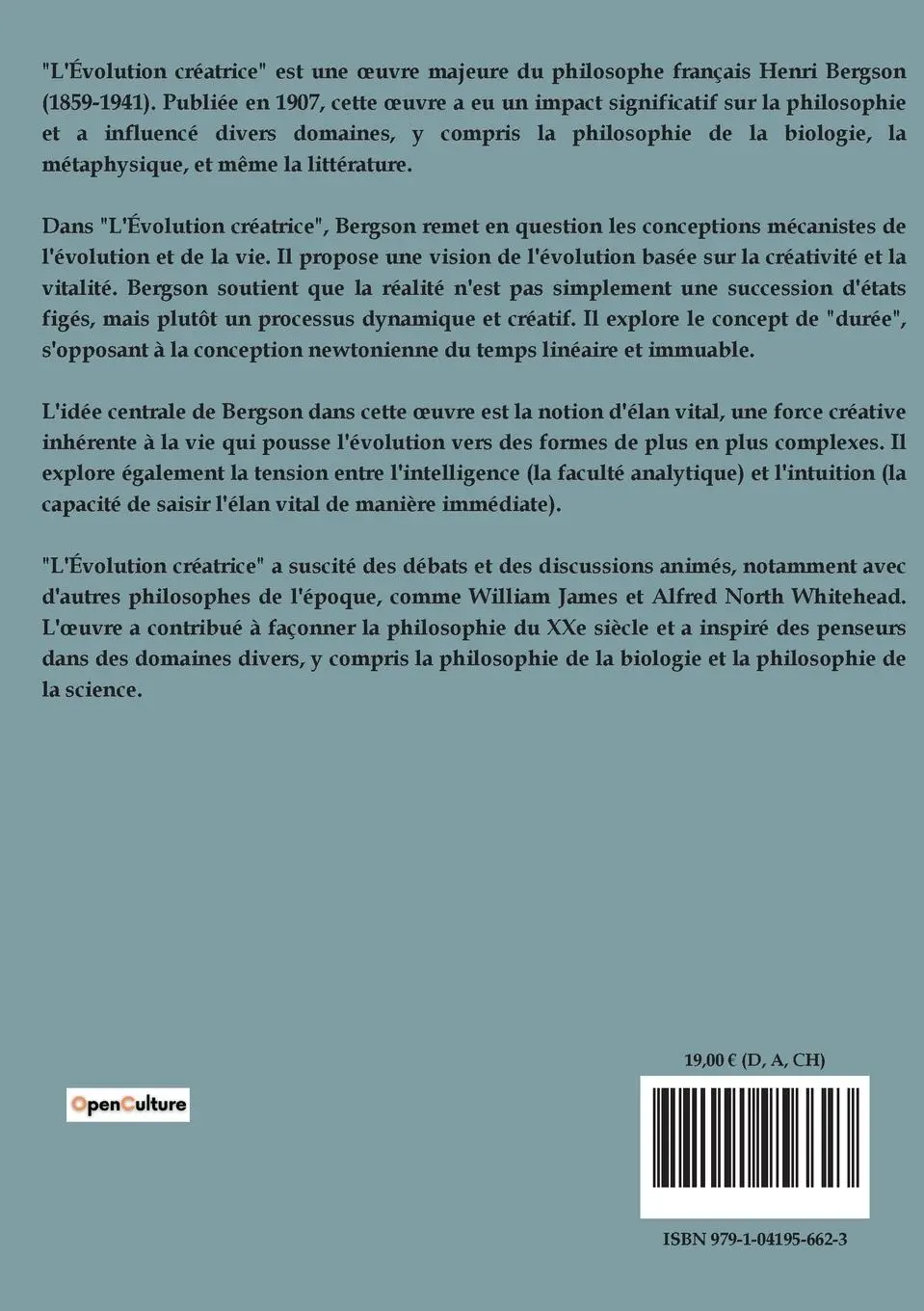 Rückseite: 9791041956623 | L¿évolution créatrice | Henri Bergson | Taschenbuch | Paperback | 2024