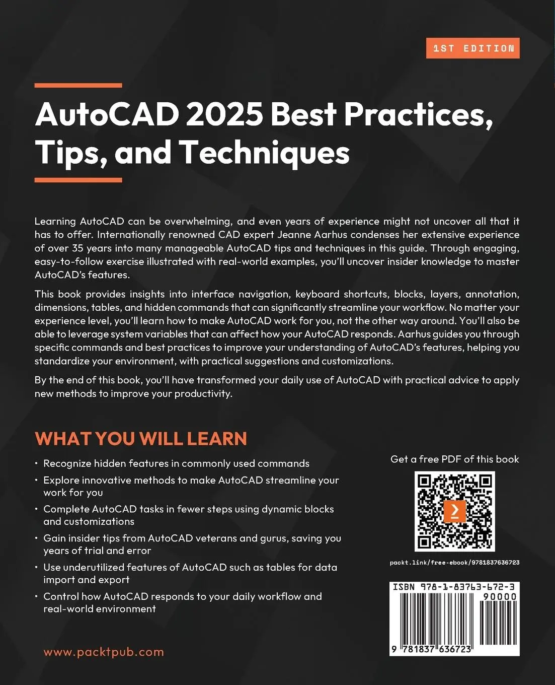 Rückseite: 9781837636723 | AutoCAD 2025 Best Practices, Tips, and Techniques | Jeanne Aarhus