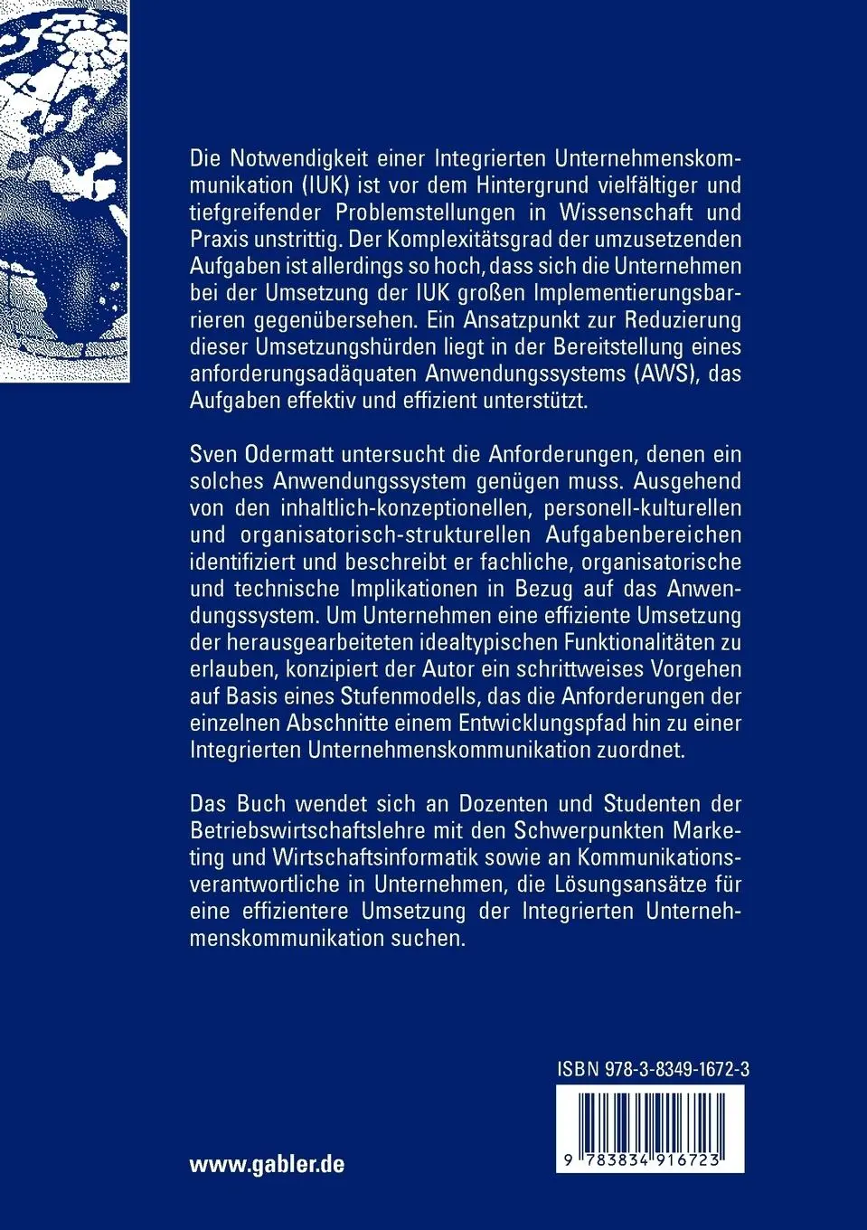 Rückseite: 9783834916723 | Integrierte Unternehmenskommunikation | Sven Odermatt | Taschenbuch