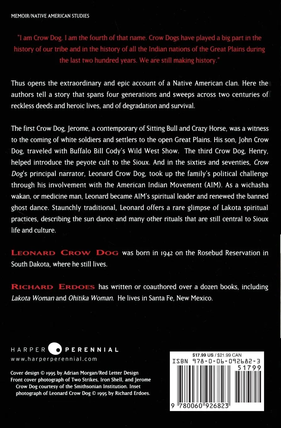 Rückseite: 9780060926823 | Crow Dog | Four Generations of Sioux Medicine Men (Harperperennial)