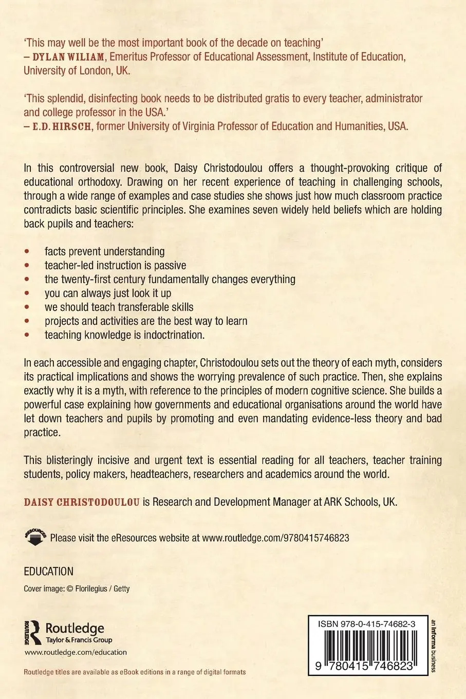 Rückseite: 9780415746823 | Seven Myths About Education | Daisy Christodoulou | Taschenbuch | 2014