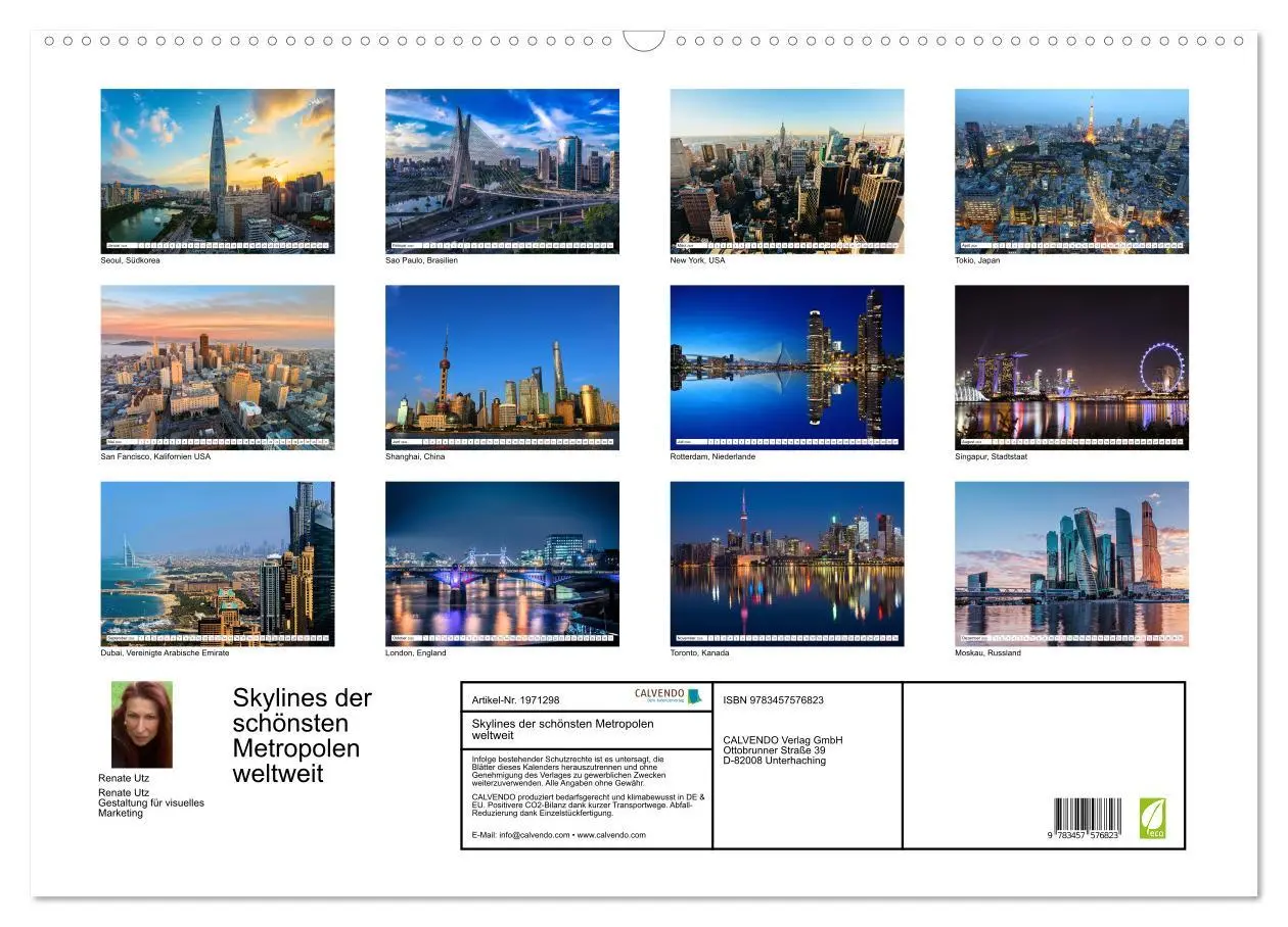 Bild: 9783457576823 | Skylines der schönsten Metropolen weltweit (Wandkalender 2026 DIN...