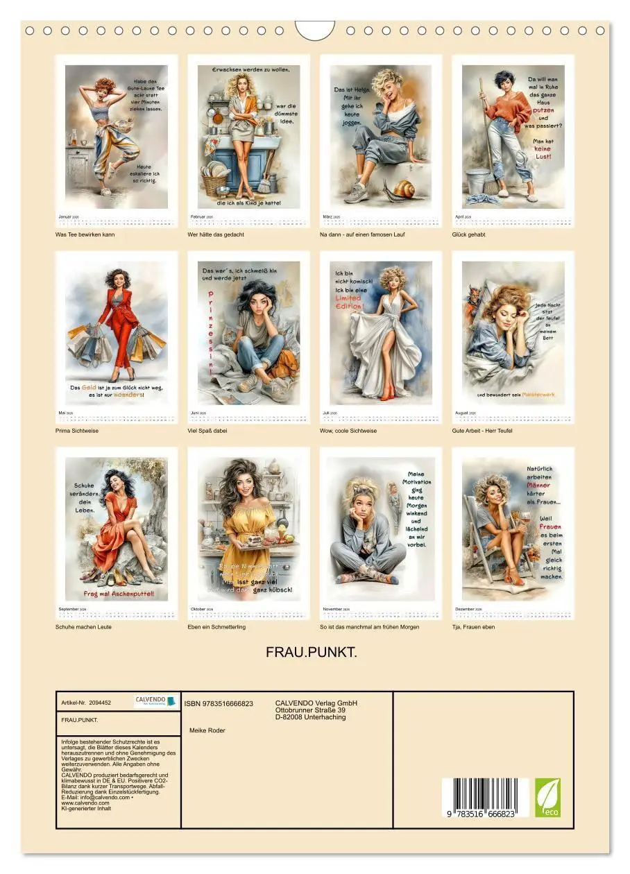 Bild: 9783516666823 | FRAU.PUNKT. (Wandkalender 2026 DIN A3 hoch), CALVENDO Monatskalender