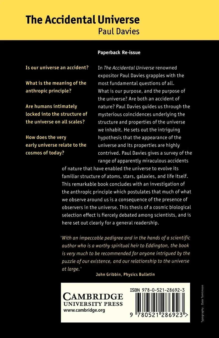 Rückseite: 9780521286923 | The Accidental Universe | Paul Davies (u. a.) | Taschenbuch | Englisch