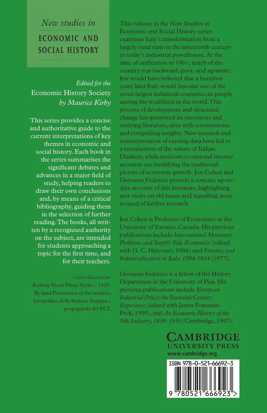 Rückseite: 9780521666923 | The Growth of the Italian Economy, 1820 1960 | Jon S. Cohen (u. a.)