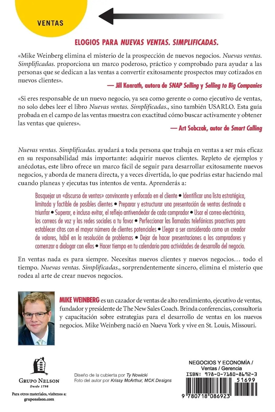 Rückseite: 9780718086923 | Nuevas ventas. Simplificadas. | Mike Weinberg | Taschenbuch | Spanisch