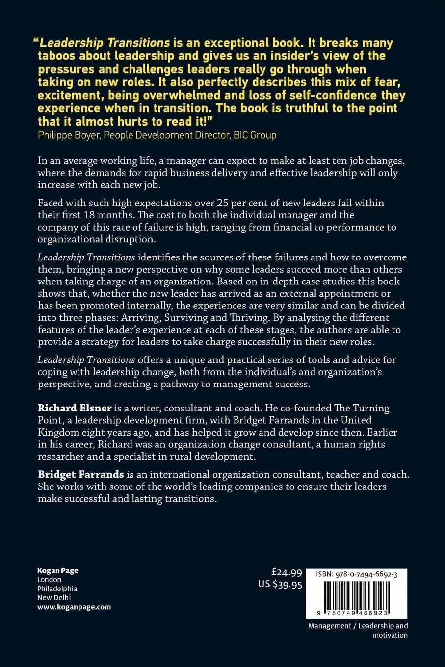 Rückseite: 9780749466923 | Leadership Transitions | Bridget Farrands (u. a.) | Taschenbuch | 2012