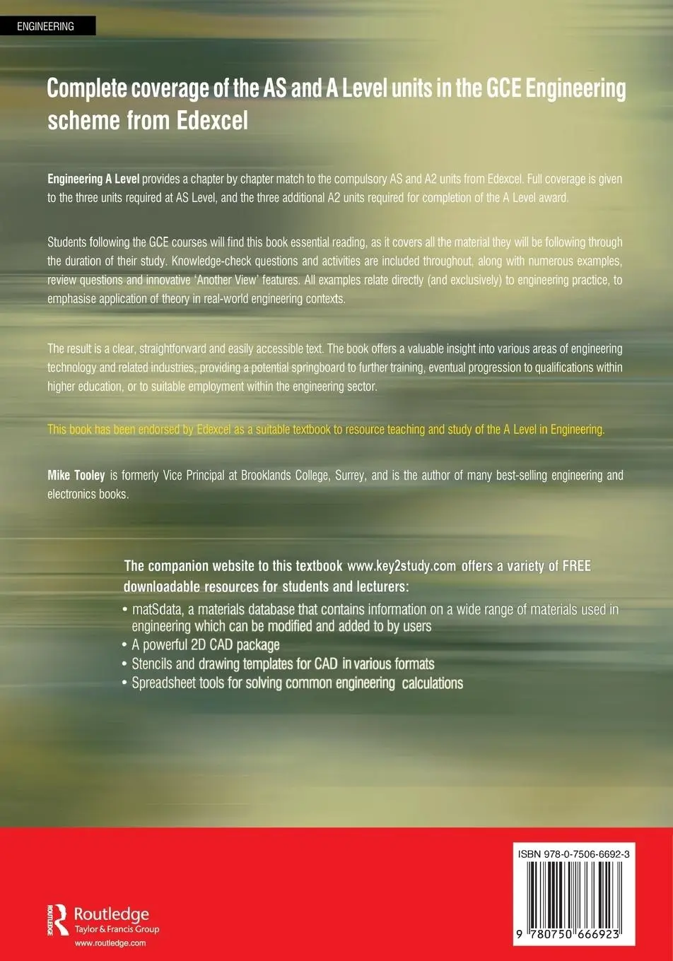 Rückseite: 9780750666923 | Engineering A Level | Mike Tooley | Taschenbuch | Englisch | 2005