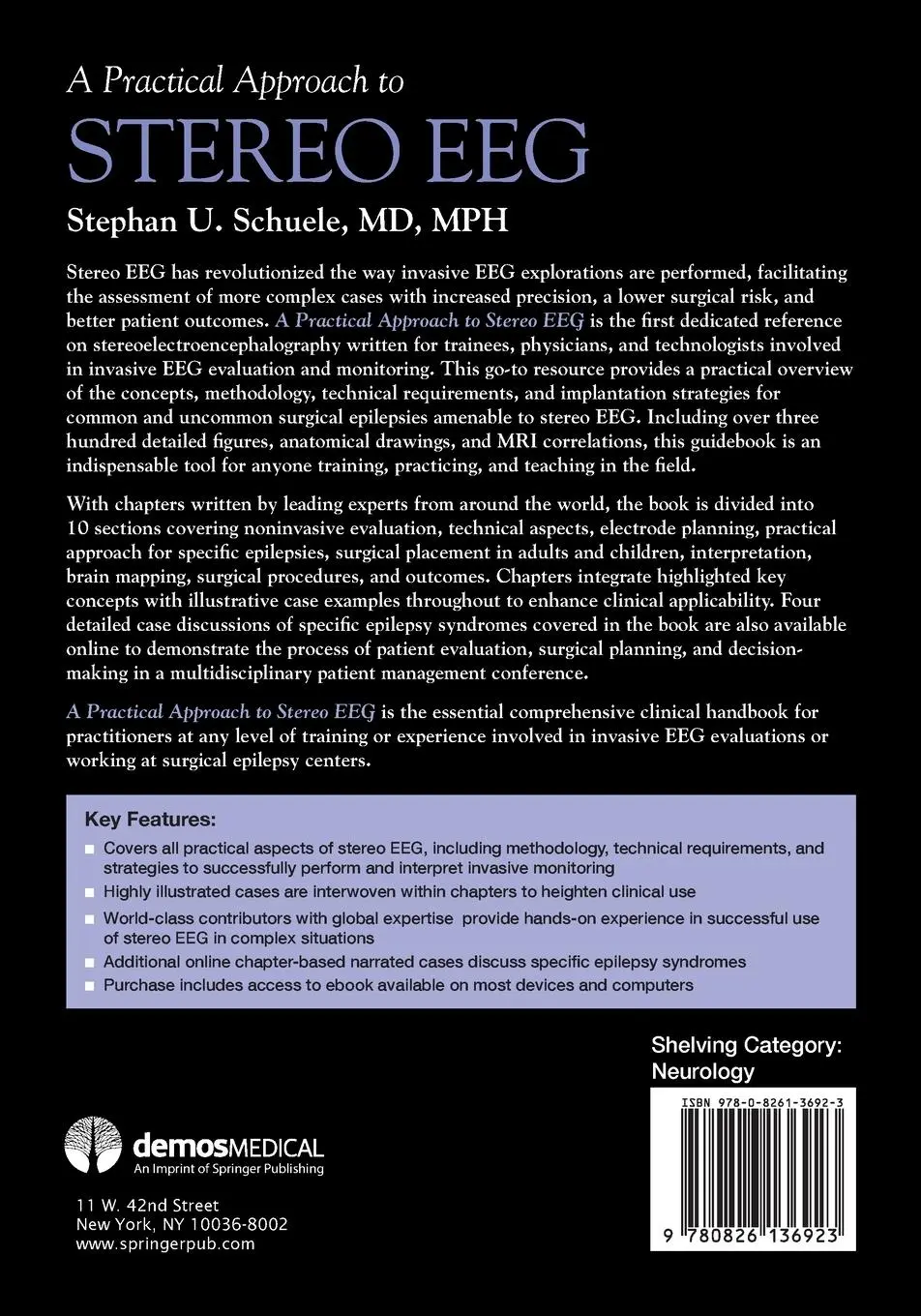 Rückseite: 9780826136923 | A Practical Approach to Stereo EEG | Stephan U. MD MPH Schuele | Buch
