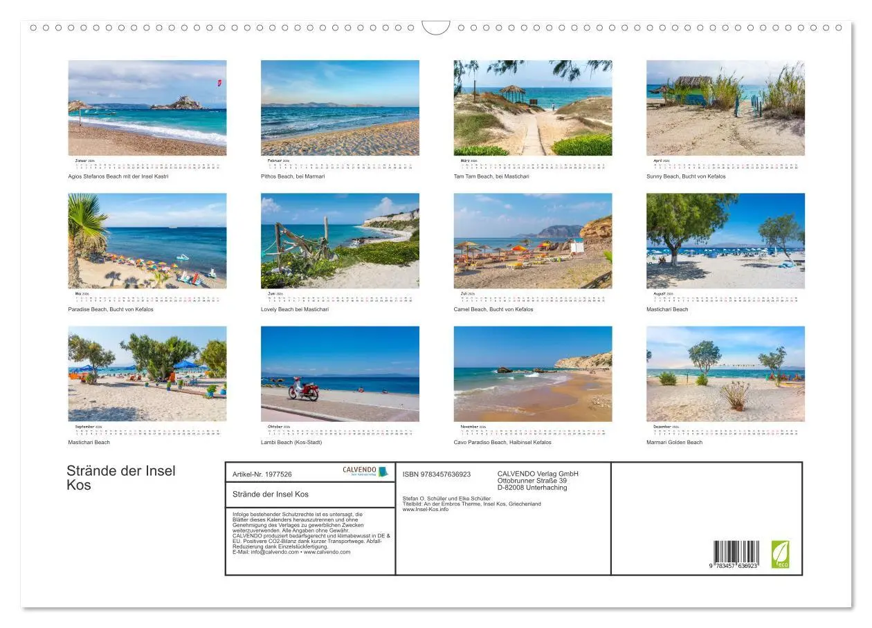 Bild: 9783457636923 | Strände der Insel Kos (Wandkalender 2026 DIN A2 quer), CALVENDO...