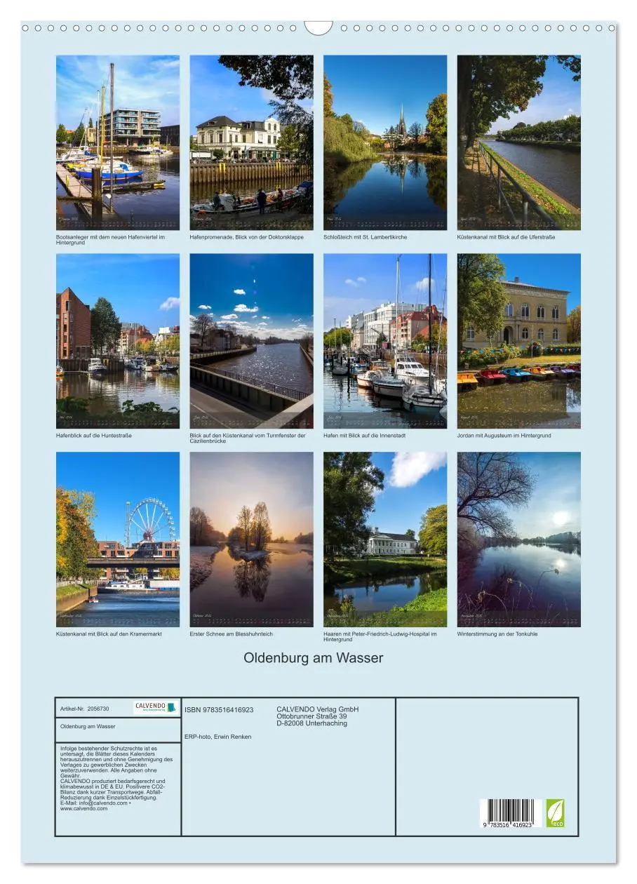 Bild: 9783516416923 | Oldenburg am Wasser (Wandkalender 2026 DIN A2 hoch), CALVENDO...