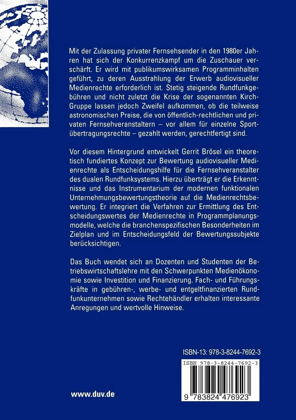 Rückseite: 9783824476923 | Medienrechtsbewertung | Gerrit Brösel | Taschenbuch | xxviii | Deutsch