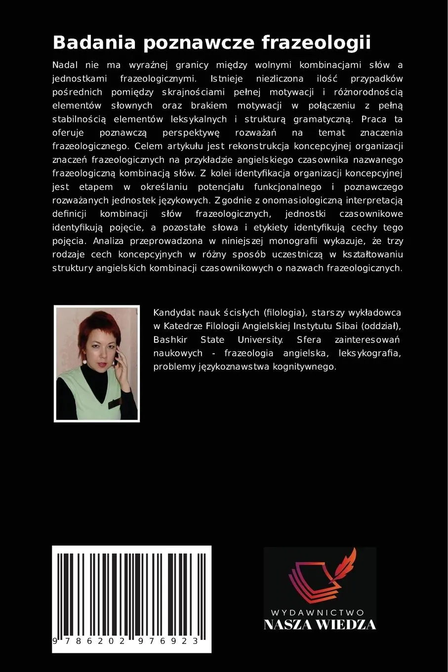 Rückseite: 9786202976923 | Badania poznawcze frazeologii | Julia Nuriakhmetova | Taschenbuch