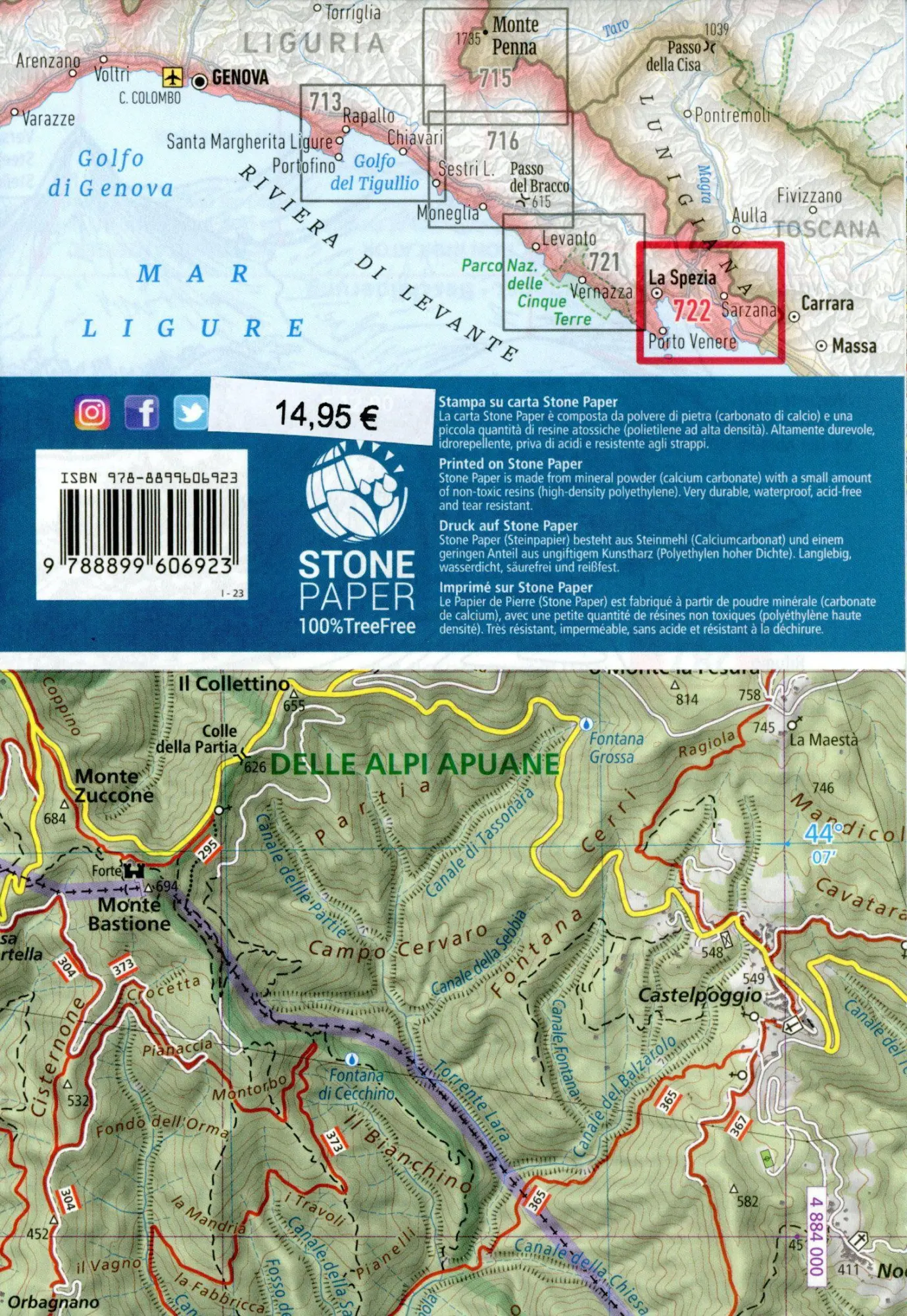 Bild: 9788899606923 | Cinque Terre Golfo de | Wanderkarte 1:25000 | (Land-)Karte | 2023