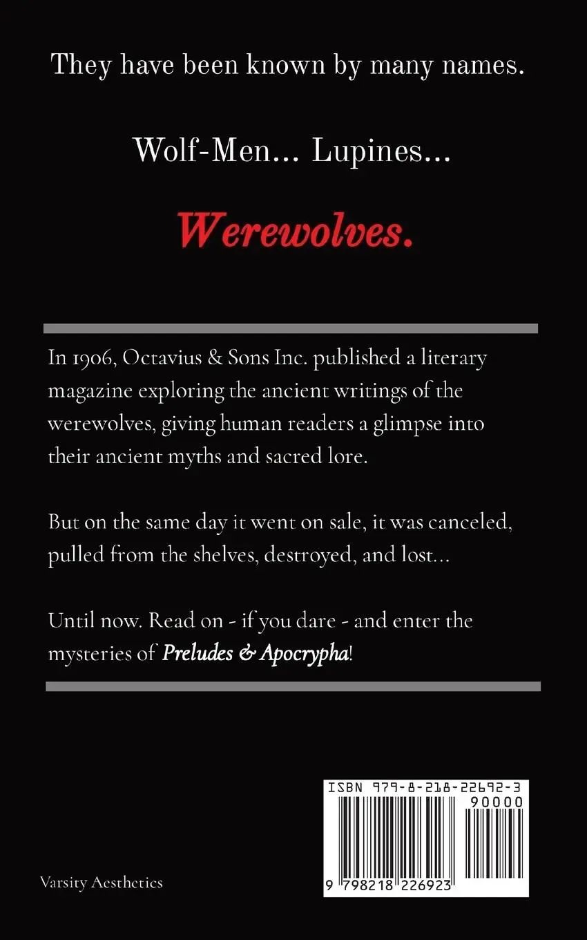 Rückseite: 9798218226923 | Preludes &amp; Apocrypha, Vol. I | A Little Werewomen(TM) Compendium