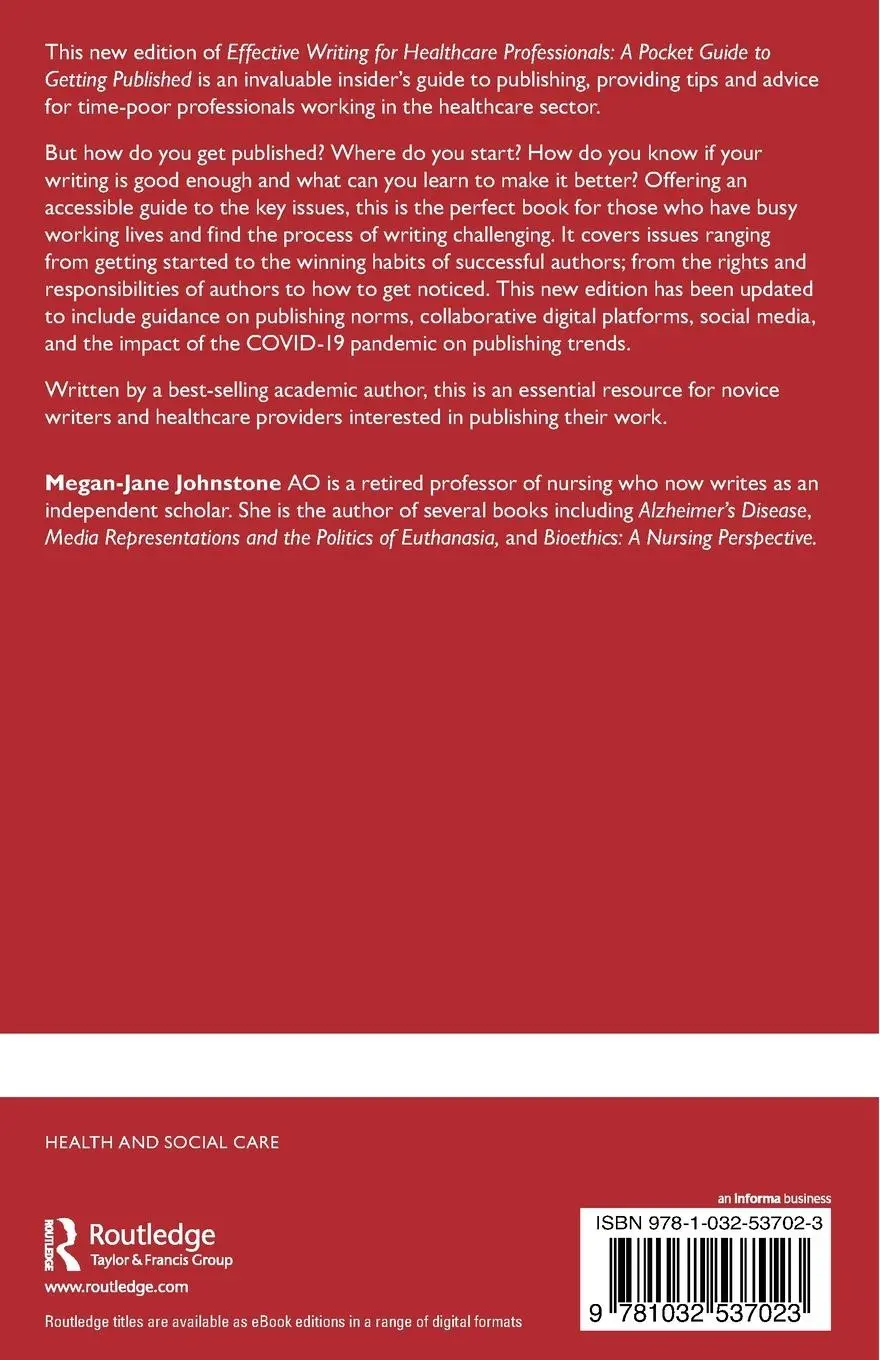 Rückseite: 9781032537023 | Effective Writing for Healthcare Professionals | Megan-Jane Johnstone