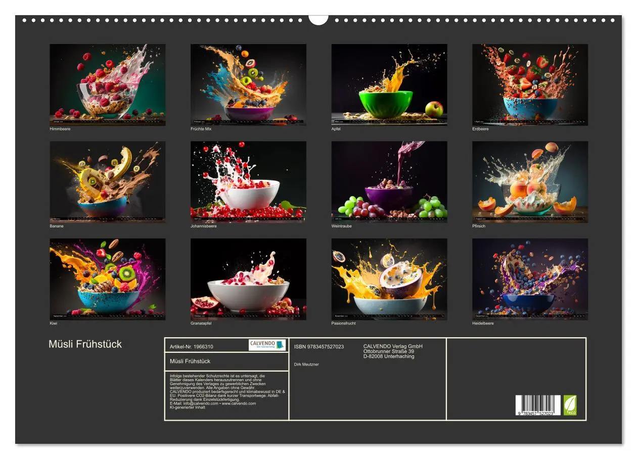 Bild: 9783457527023 | Müsli Frühstück (Wandkalender 2026 DIN A2 quer), CALVENDO...