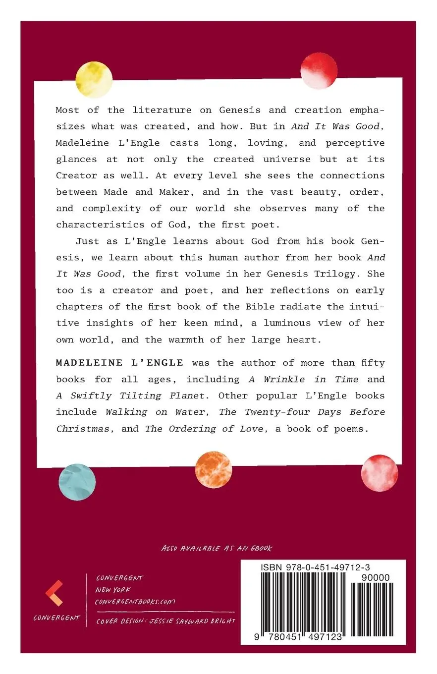 Rückseite: 9780451497123 | And It Was Good | Reflections on Beginnings | Madeleine L'Engle | Buch