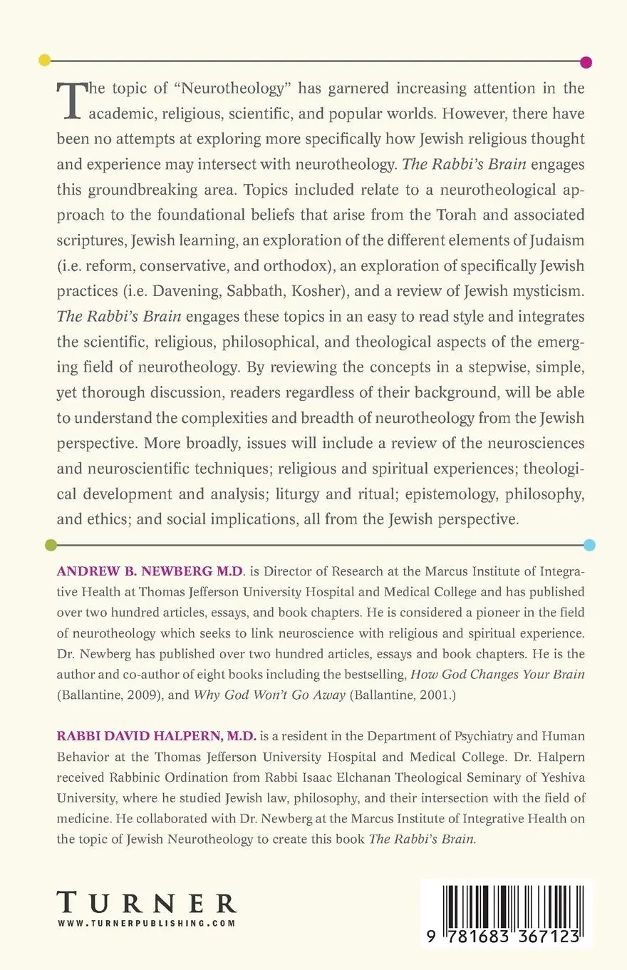 Rückseite: 9781683367123 | The Rabbi's Brain | Andrew Newberg (u. a.) | Taschenbuch | Englisch