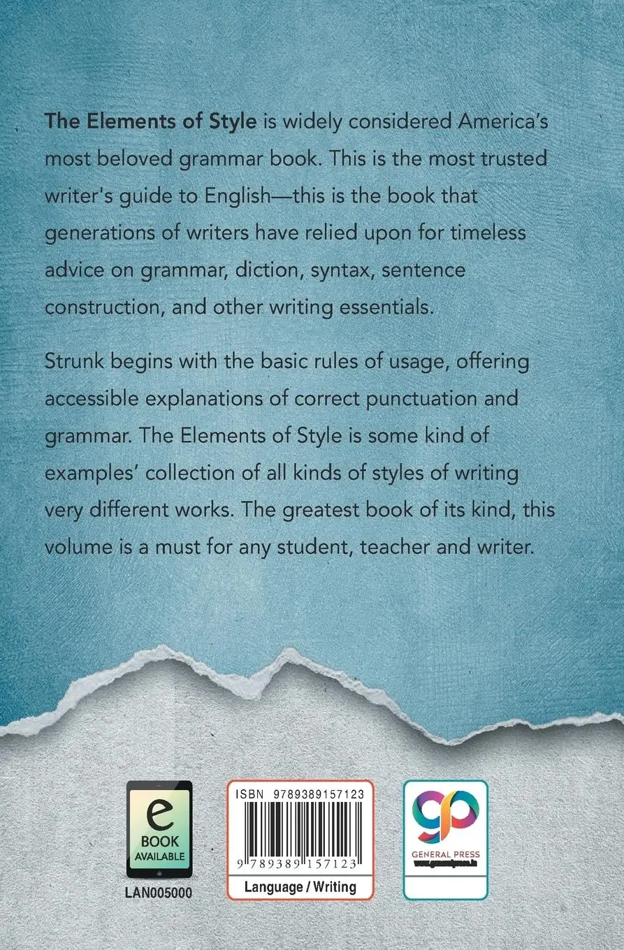 Rückseite: 9789389157123 | The Elements of Style | William Strunk | Taschenbuch | Englisch | 2019