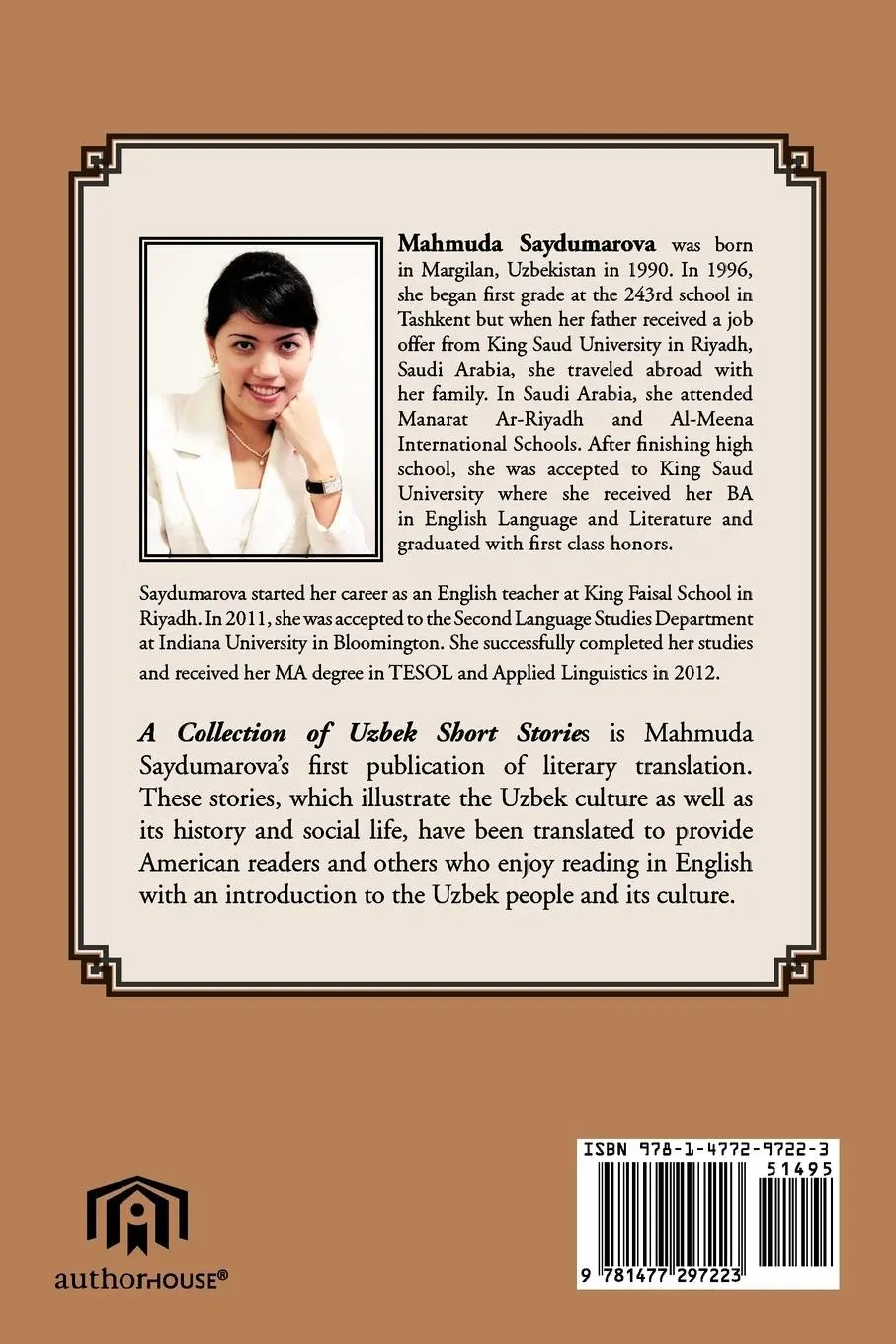 Rückseite: 9781477297223 | A Collection of Uzbek Short Stories | Mahmuda Saydumarova | Buch