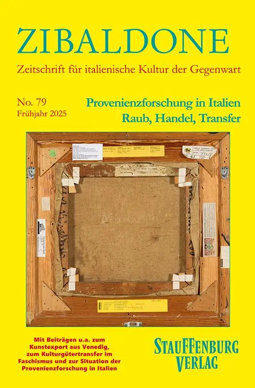 Cover: 9783958097223 | Provenienzforschung in Italien. Raub, Handel, Transfer | Jonas Hock