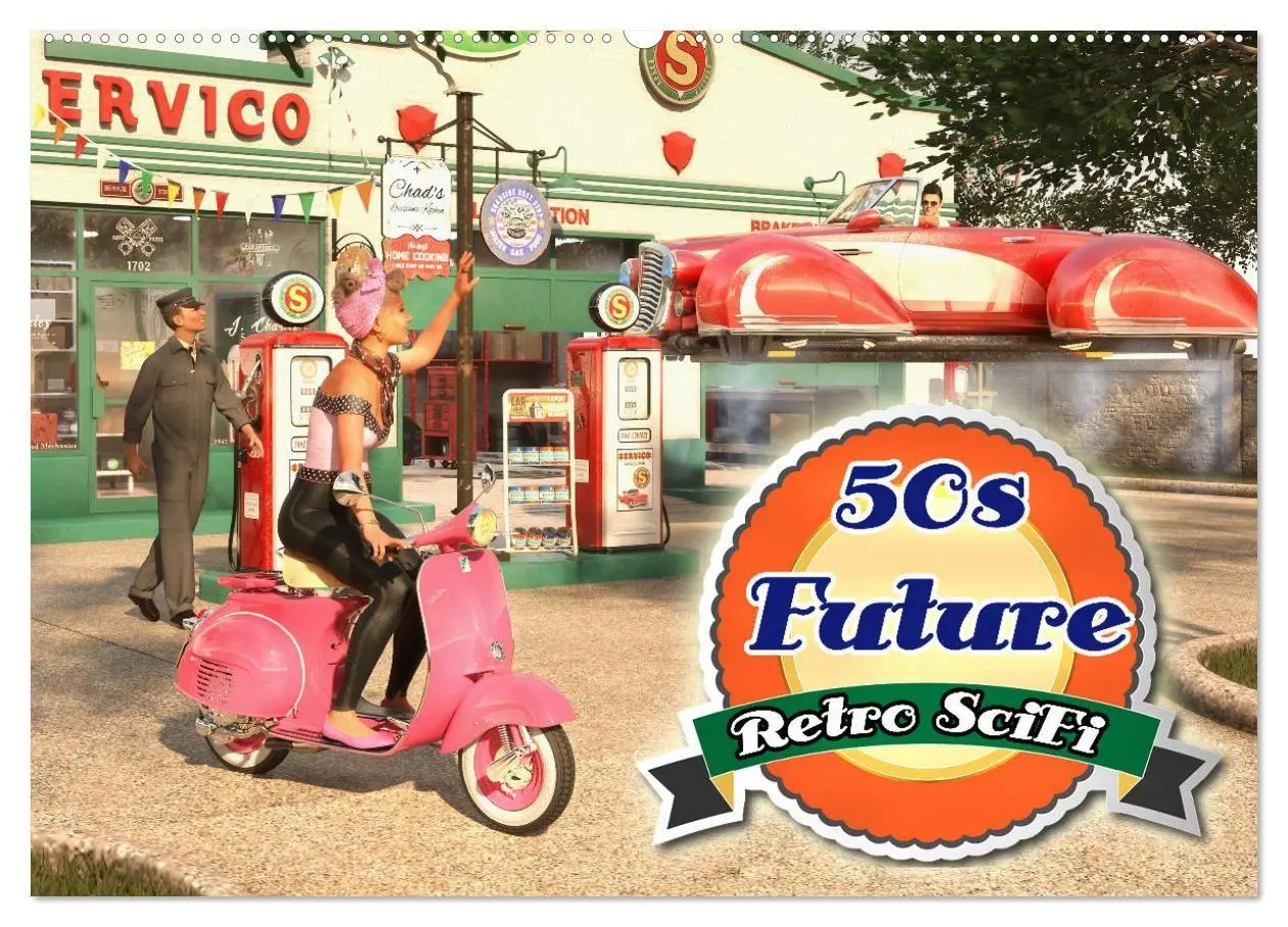 Cover: 9783569227323 | 50s Future - Retro SciFi (Wandkalender 2027 DIN A2 quer), CALVENDO...