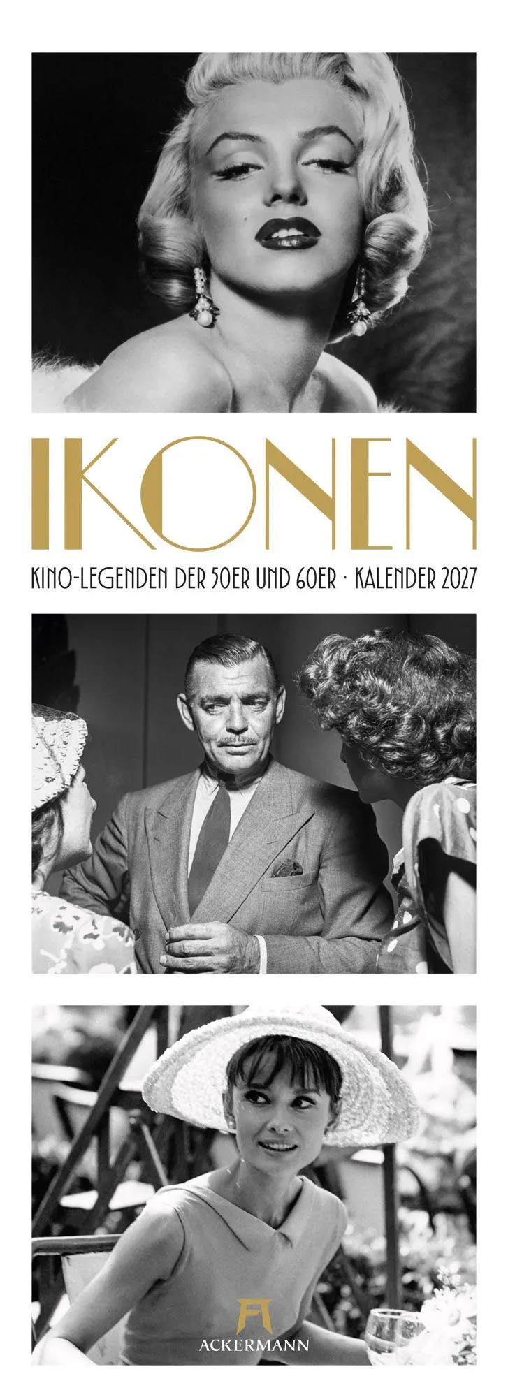 Cover: 9783838437323 | Ikonen Triplet-Kalender 2027 Kino-Legenden der 50er und 60er | GmbH