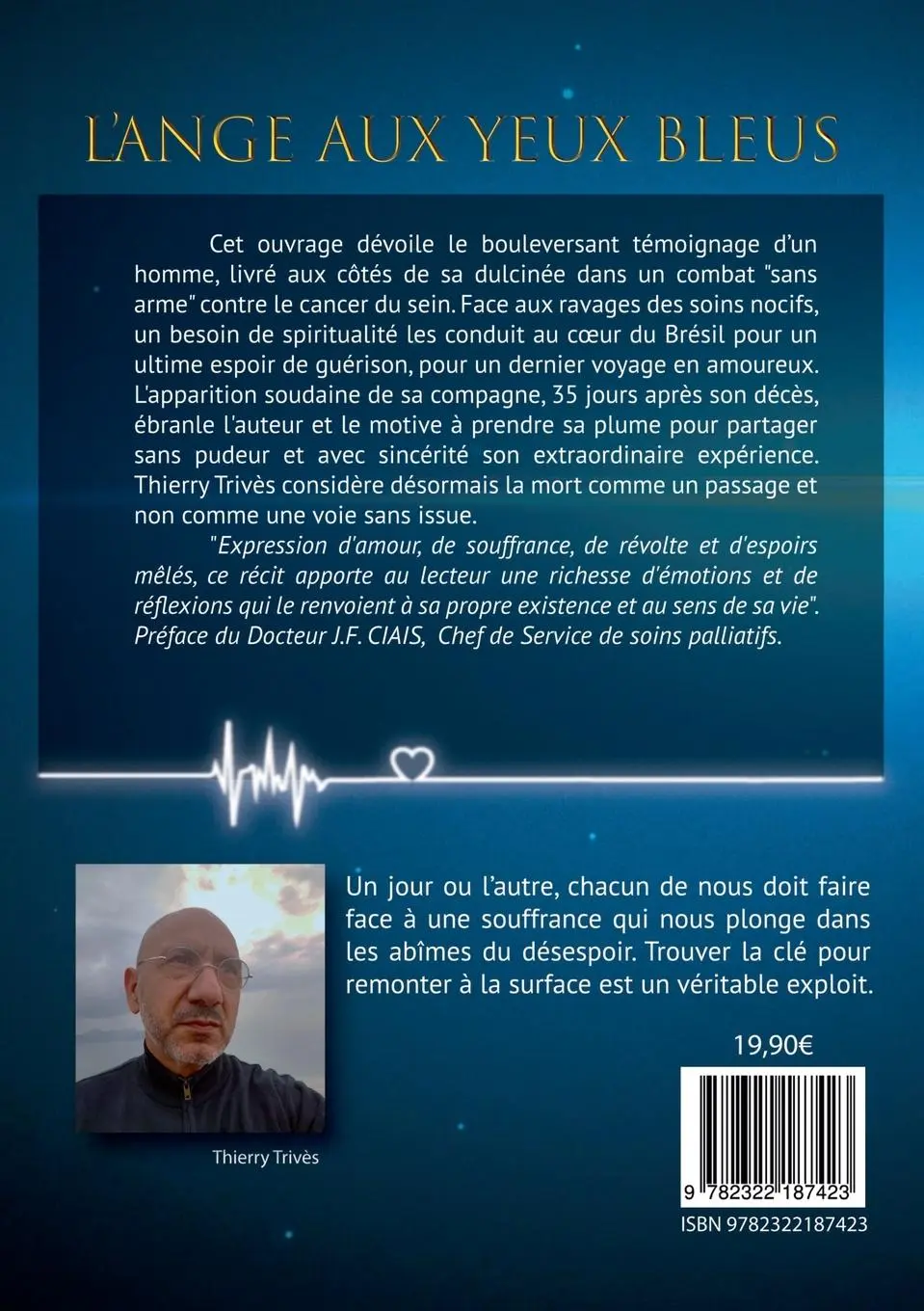 Rückseite: 9782322187423 | L'Ange aux yeux bleus | Spiritualité et lumière | Thierry Trivès