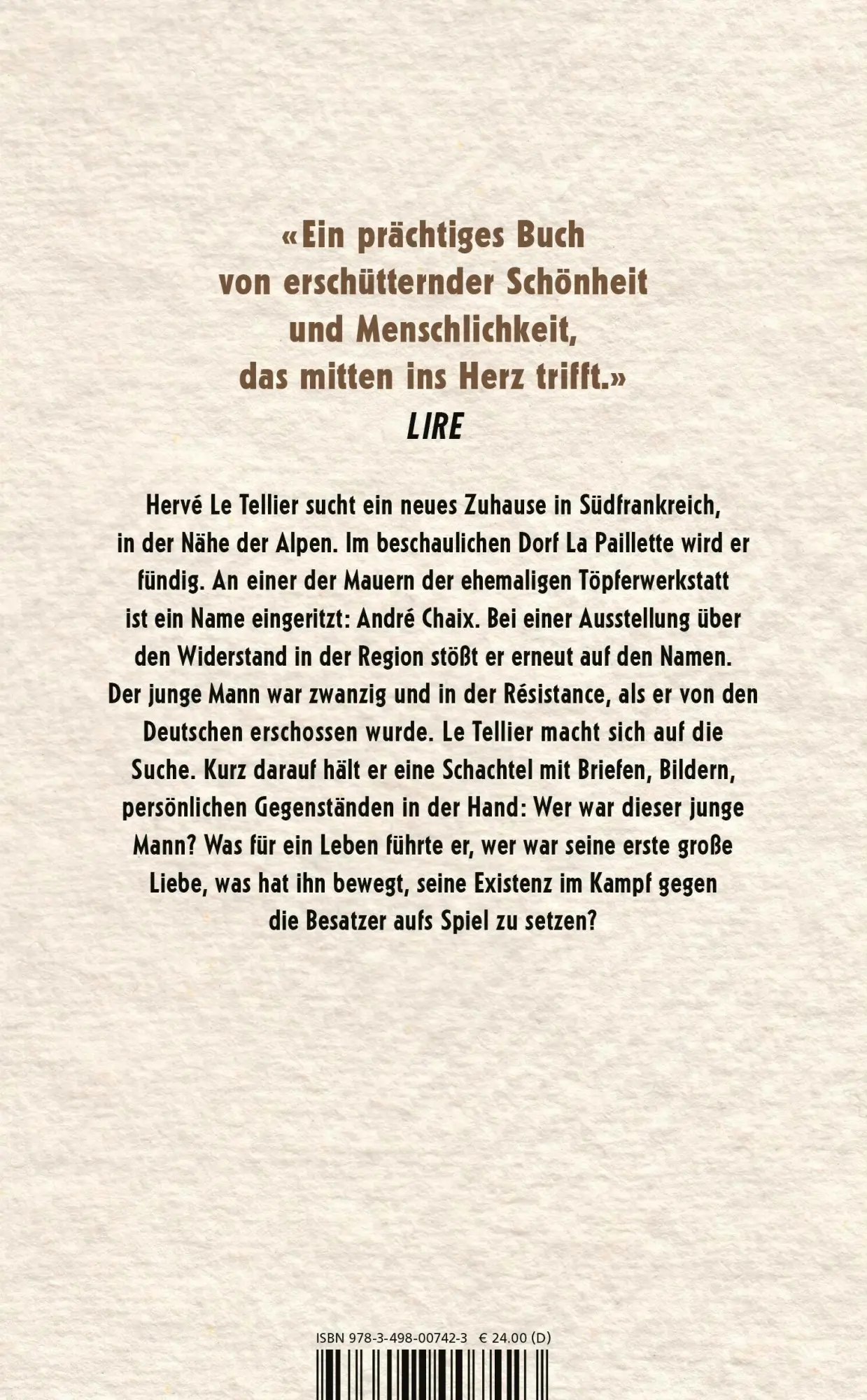 Rückseite: 9783498007423 | Der Name an der Wand | Hervé Le Tellier | Buch | 160 S. | Deutsch