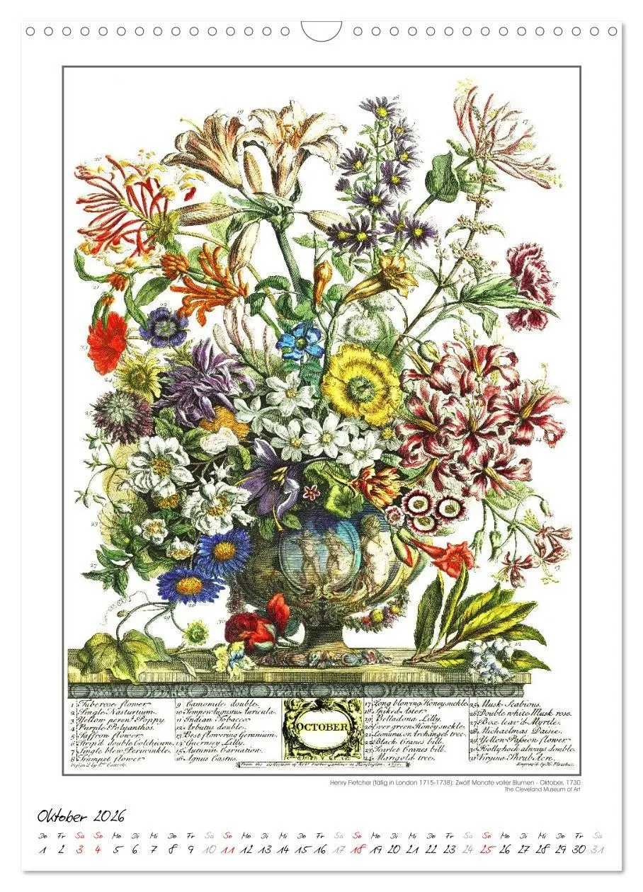 Bild: 9783516747423 | Henry Fletcher. Blumen und Früchte - Kunstkalender (Wandkalender...