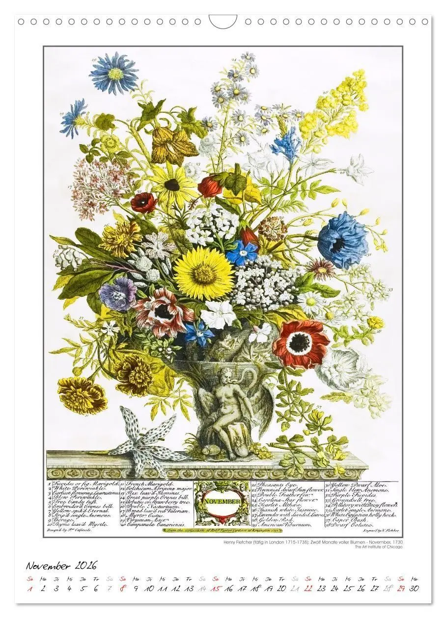 Bild: 9783516747423 | Henry Fletcher. Blumen und Früchte - Kunstkalender (Wandkalender...