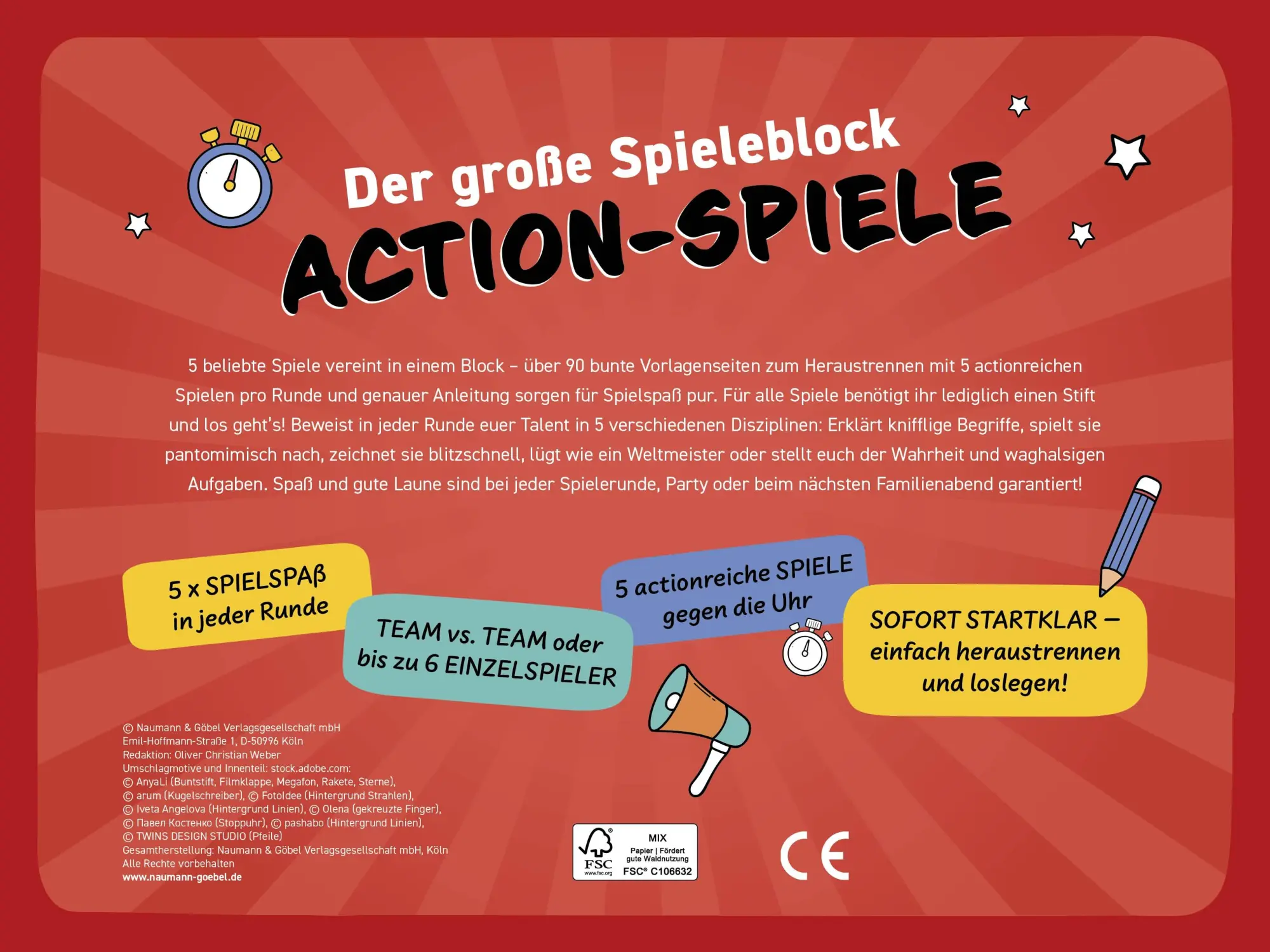 Rückseite: 9783625197423 | Der große Spieleblock Action-Spiele | Taschenbuch | 96 S. | Deutsch