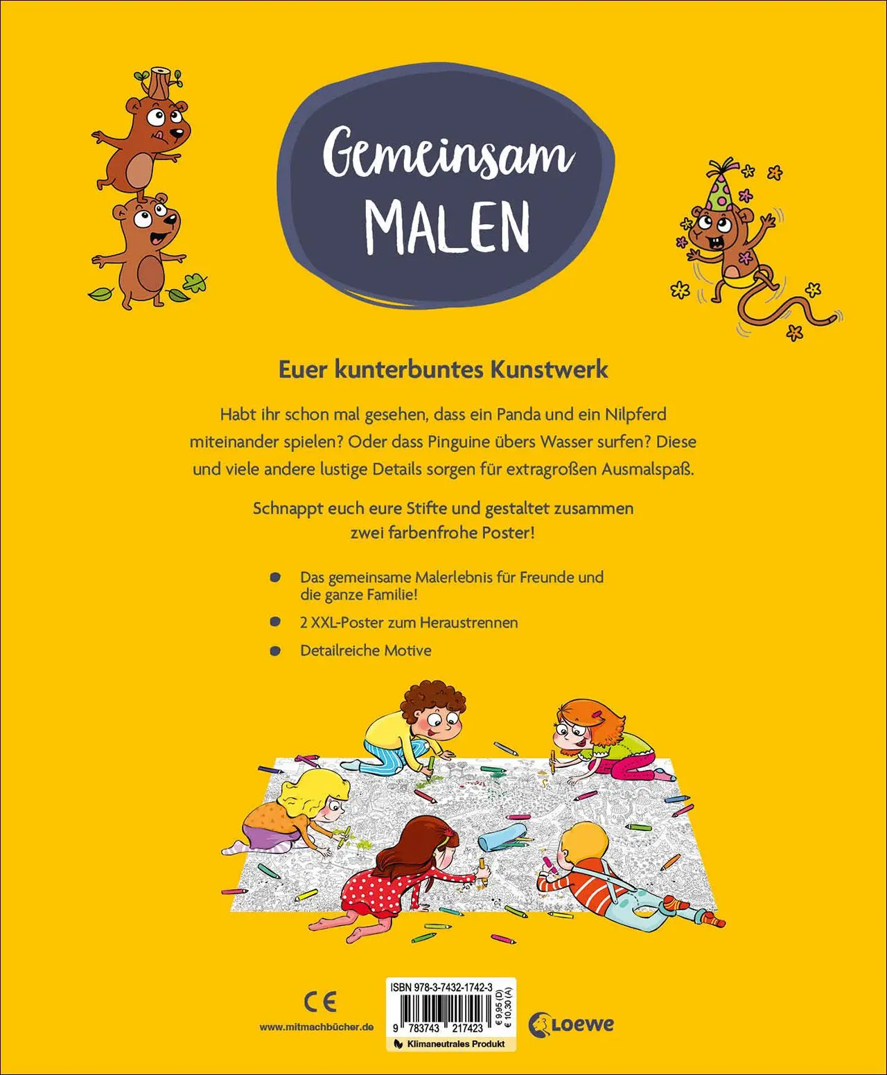 Rückseite: 9783743217423 | Gemeinsam malen - Tiere | Elodie Bossrez | Buch | Gemeinsam malen