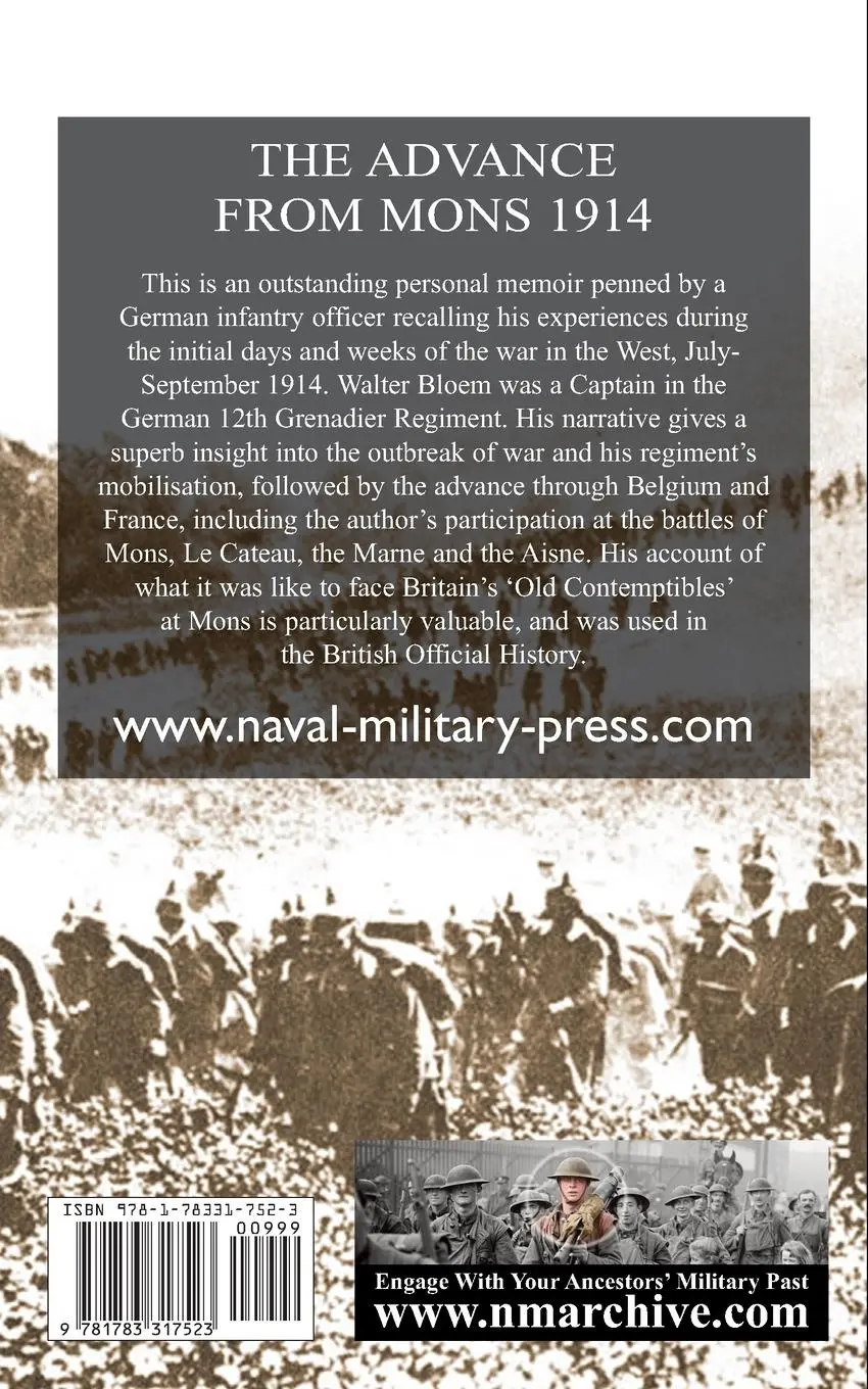 Rückseite: 9781783317523 | The Advance from Mons 1914 | Walter Bloem | Taschenbuch | Englisch