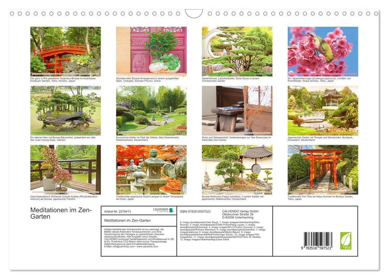 Bild: 9783516597523 | Meditationen im Zen-Garten (Wandkalender 2026 DIN A3 quer),...