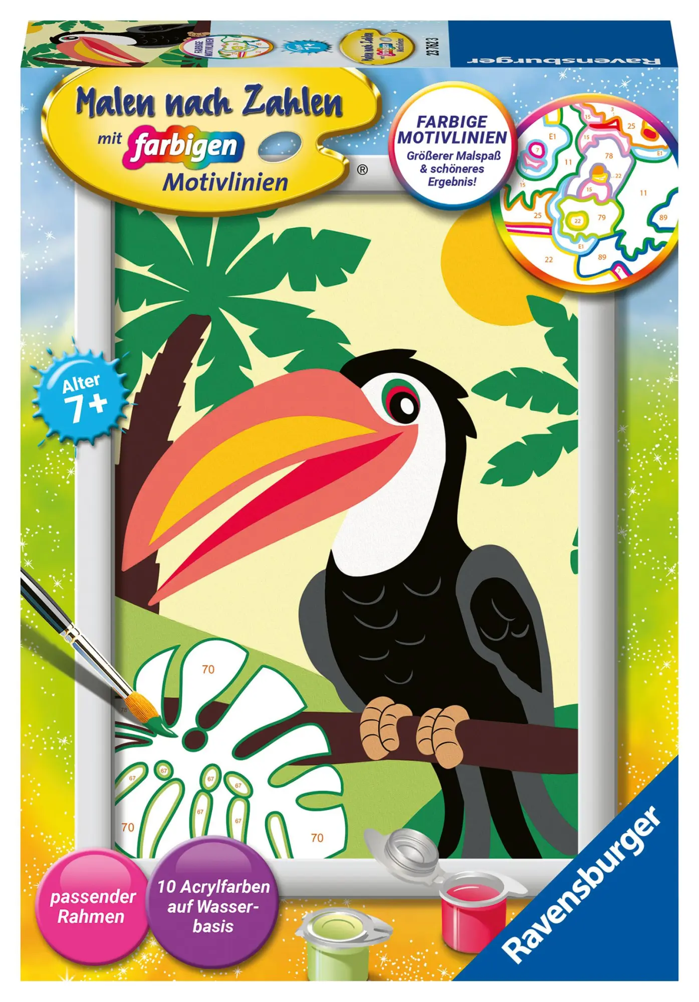 Cover: 4005556237623 | CreArt, Malen nach Zahlen Kinder - Tukan im Dschungel | Spiel | 2024