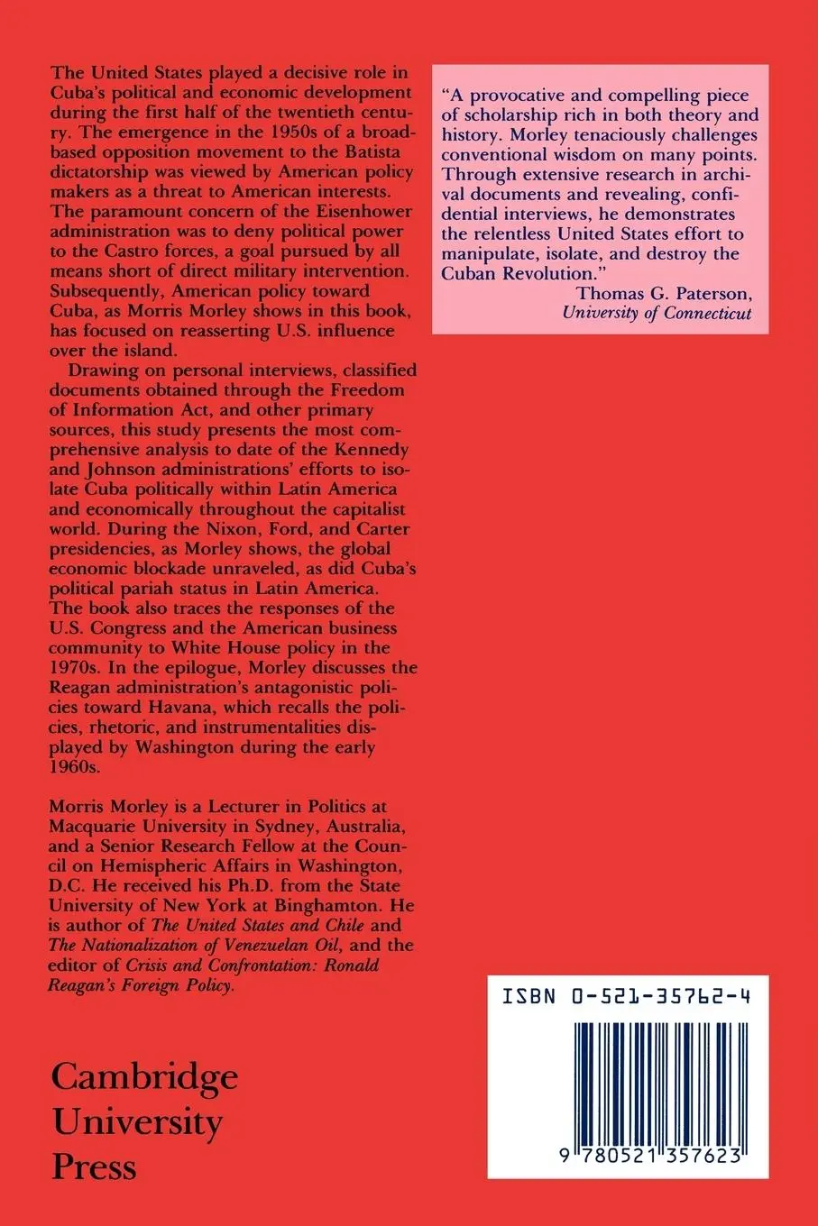 Rückseite: 9780521357623 | Imperial State and Revolution | The United States and Cuba, 1952 1986